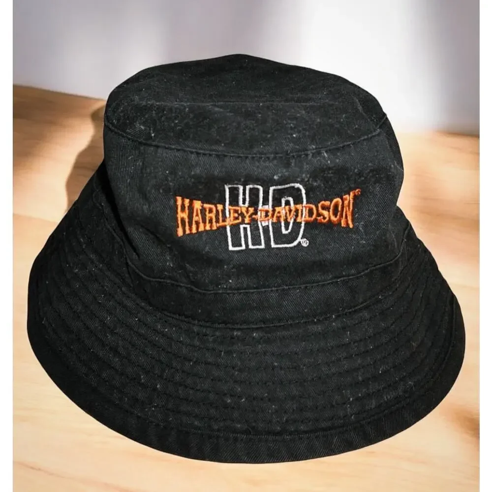 Harley-Davidson Toddler Bucket Hat Black Embroidered HD Logo Biker Kids Cap